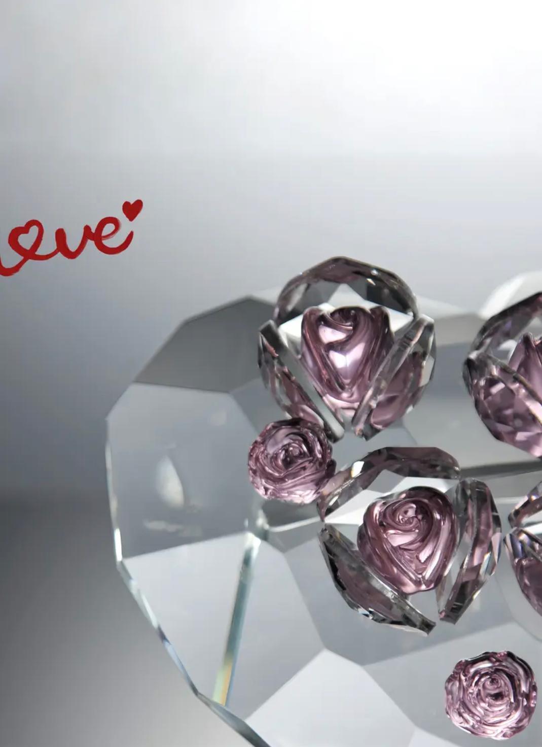 Crystal Rose Heart front view