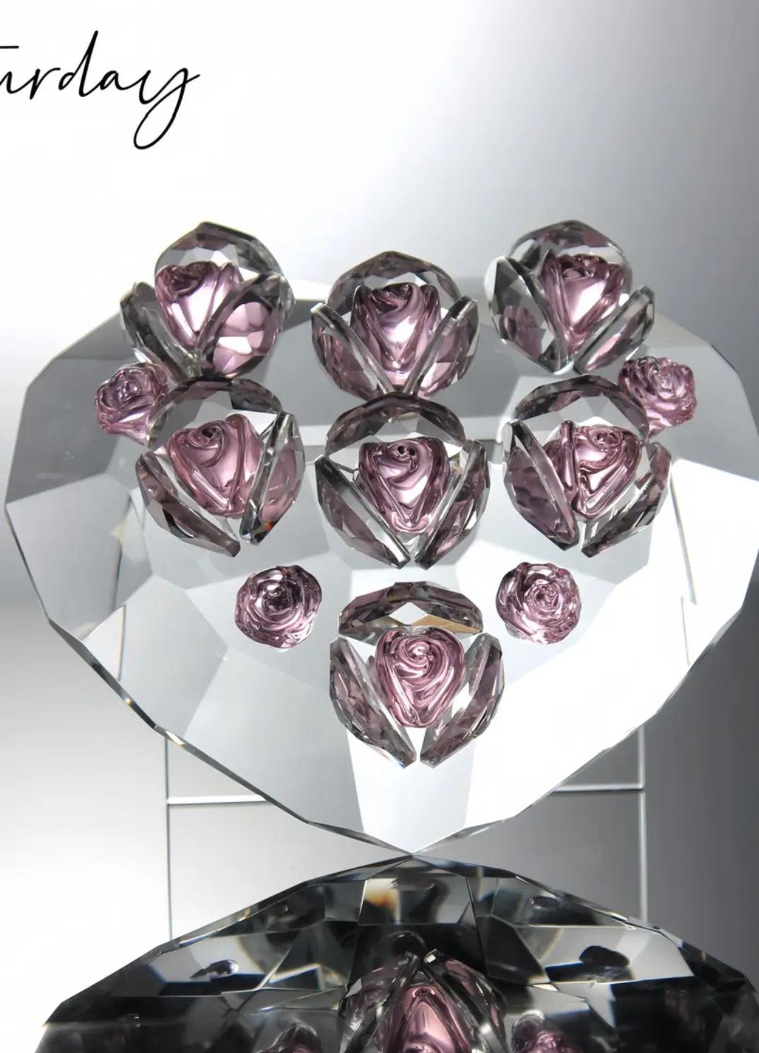 Crystal Rose Heart angle view